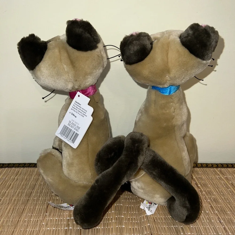 Disney Siamese Cats Si And Am Bean Bag Plush Set Lady & the Tramp Vintage 10